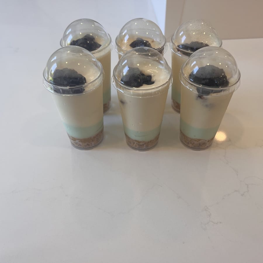 Individual no-bake blueberry cheesecake cups